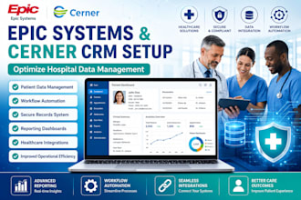 set up epic systems and cerner CRM for hospital data issues