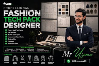 create fashion tech pack and clothing tech pack