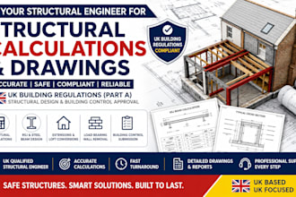 create structural design calculations drawings compliant with UK regulations