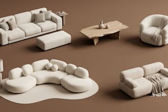 do second life furniture low li mesh blender 3d virtual furniture game assets