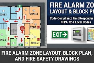 design fire alarm zone layout block plan and safety drawings