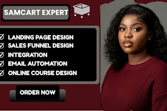 build samcart sales funnel setup samcart checkout landing page