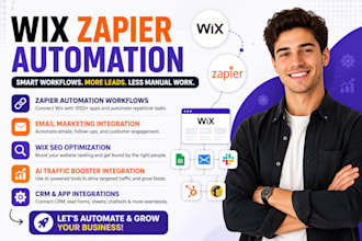 connect wix zapier automation workflows wix seo ai traffic booster integration