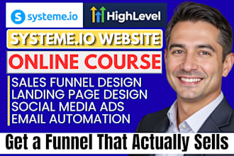 build health and wellness systeme io website systeme io course membership setup