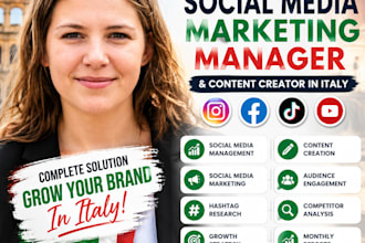 be your italian social media marketing manager and content creator in italy