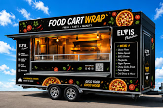 design food truck, food trailer and food cart wrap food truck wrap