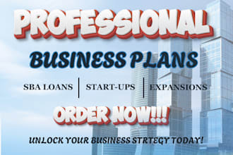 write a professional business plan with financial projections for funding