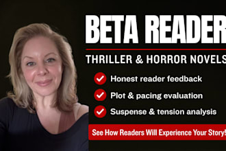 beta read thriller, horror and mystery novels with detailed feedback
