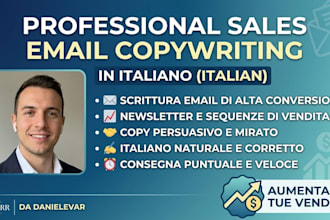 write professional high converting sales emails in italian
