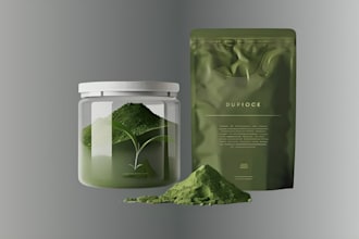 design food packaging, tea pouch and product label branding