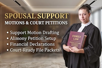 prepare a spousal support motion and petition for family court