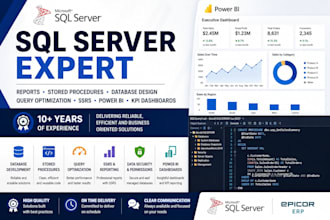create sql server reports dashboards and stored procedures