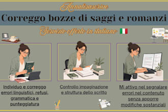 correggo bozze di saggi e romanzi