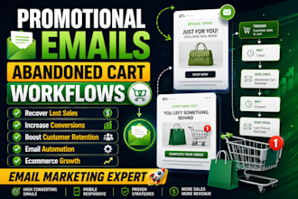create promotional email campaigns and abandoned cart workflows