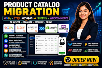 migrate your product catalog from ebay etsy amazon to woocommerce shopify store