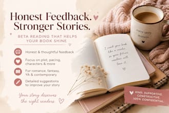 beta read your romance or suspense novel