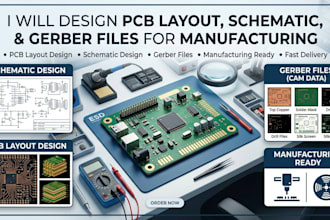 design pcb layout, schematic, and gerber files for manufacturing