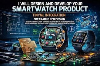 design wearable pcb, smartwatch, fitness tracker, ble and iot hardware