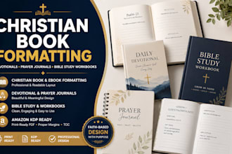 format christian book, devotional, prayer journal bible study workbook