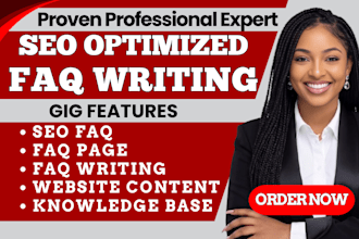 write SEO faq, faq page content, website faq section, and faq writing