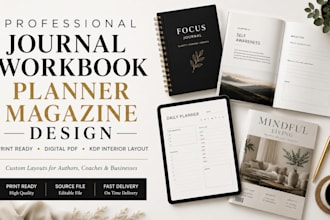 design digital planner journal workbook interior layout design magazine