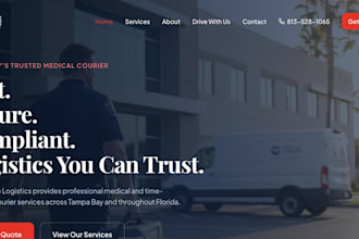 build a medical courier website with booking and delivery requests