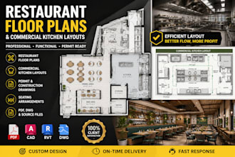 design cafe restaurant, bar floor plans and commercial kitchen layout