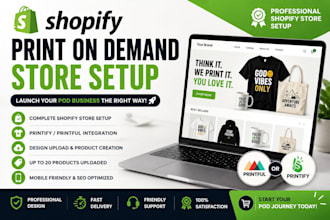 setup shopify print on demand store with printful and printify shopify pod setup