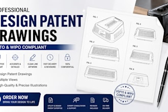 create professional design patent drawings for uspto and wipo