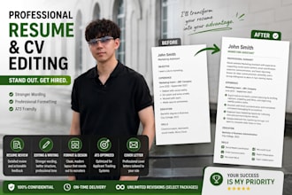 professionally edit and proofread your resume or CV