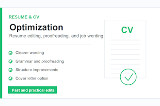 optimize your resume and proofread your english CV