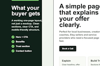create a simple one page landing page for your business