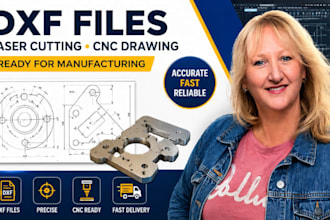 laser cutting dxf file, cnc technical drawing, dxf for manufacturing service