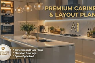 draft residential kitchen design and custom cabinet layout plans