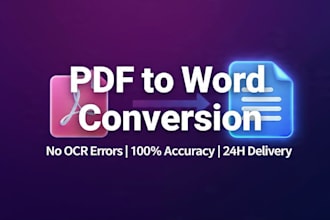 convert PDF to word with 100 percent accuracy and fast delivery