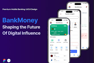 design a secure mobile banking app and fintech UI UX in figma
