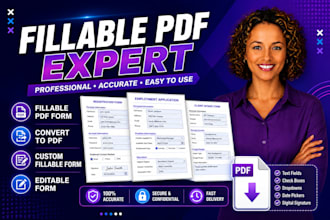 create fillable PDF form, convert to pdf, custom fillable form, editable form