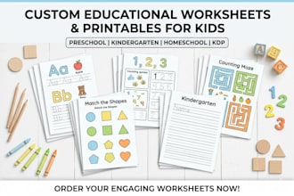 design preschool worksheets, kindergarten tracing and kids learning printables