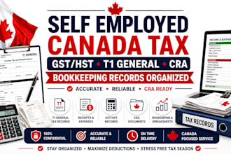 organize self employed canada tax gst hst t1 general cra bookkeeping records