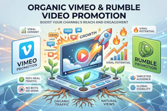 do organic vimeo and rumble video promotion for viral growth