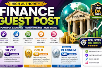 create high authority finance backlinks and finance guest posts