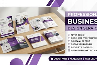 design flyer, brochure, company profile, proposal, booklet