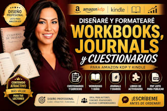 disenar y formatear cuadernos de trabajo, diarios y cuestionarios para kdp