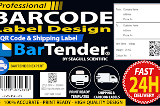 barcode label design and template with bartender software