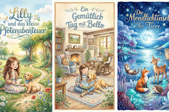 aquarell kinderbuchillustration für kinderbuch geschichtenbuch, buchillustration
