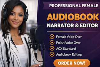 narrate and edit audiobook female voice over acx audible fiction novel audiobook