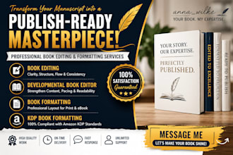 do book editing and formatting, KDP book formatting, developmental book editor