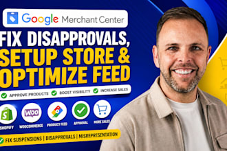 fix google merchant center disapprovals, online store, and setup product feed