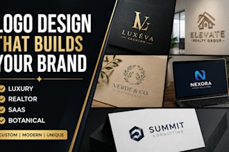 design logo branding kit luxury realtor and botanical log