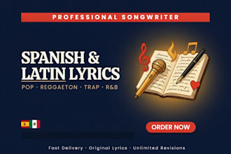 sing professional spanish and latin pop, reggaeton, trap, rnb song lyrics